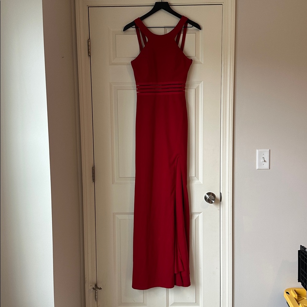 Formal Red Dress with Slit